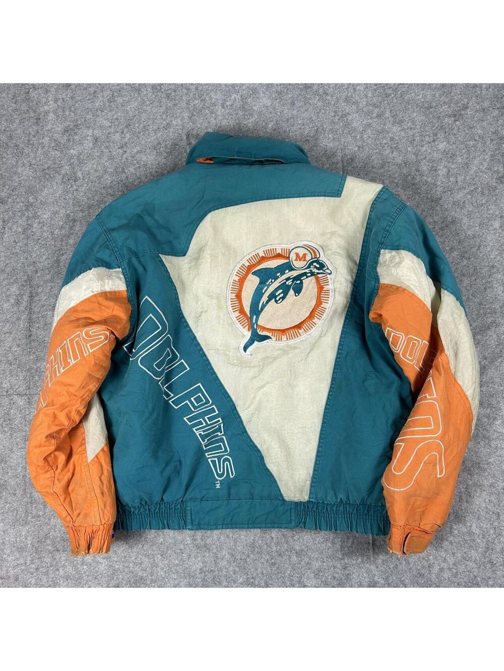 VINTAGE 90s MIAMI DOLPHINS NFL Triple F.A.T. Goose Puffer Jacket Size XL